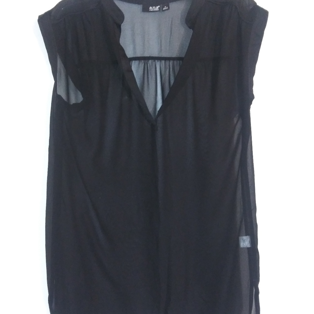 Sheer black sleeveless shirt